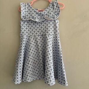 Janie and Jack Blue Patterned Kids Ruffle Dress